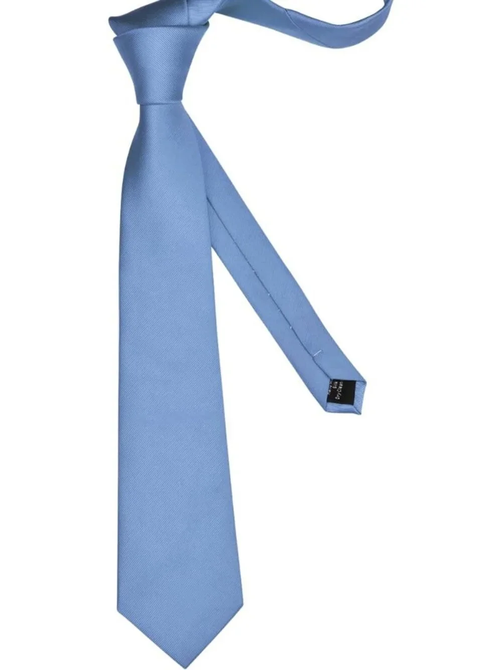 Men's Sky Blue Solid Twill Textured Woven Formal Silk Necktie For Wedding Dress